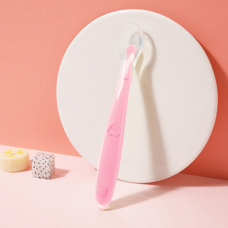 Baby soft-tipped silicone feeding spoon
