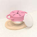 Baby stainless steel container snack cup with removable silicone lid
