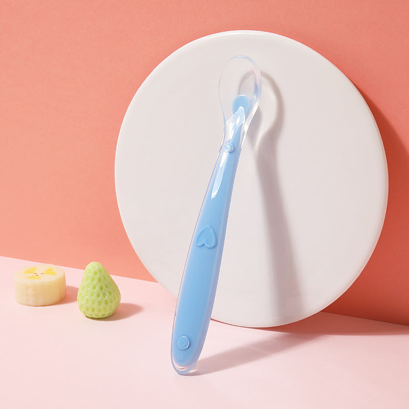 Baby soft-tipped silicone feeding spoon
