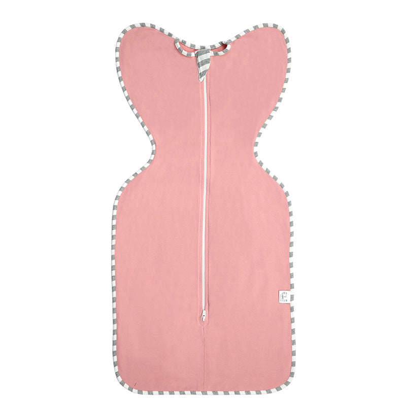 Baby swaddled surrender style newborn sleeping bag, pure cotton.