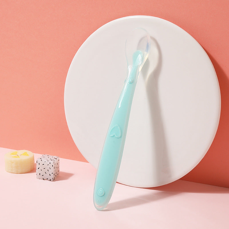 Baby soft-tipped silicone feeding spoon