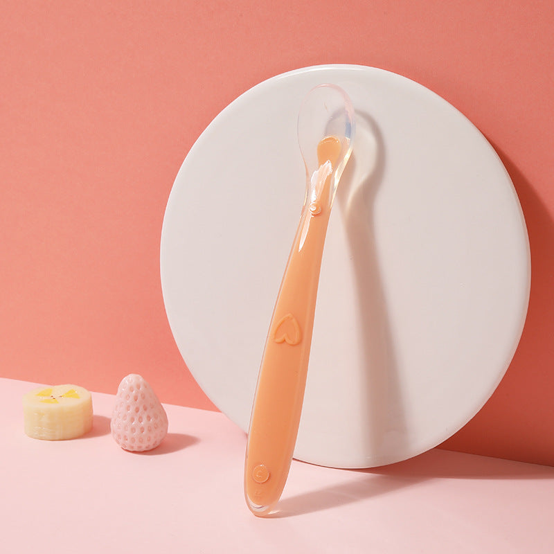 Baby soft-tipped silicone feeding spoon