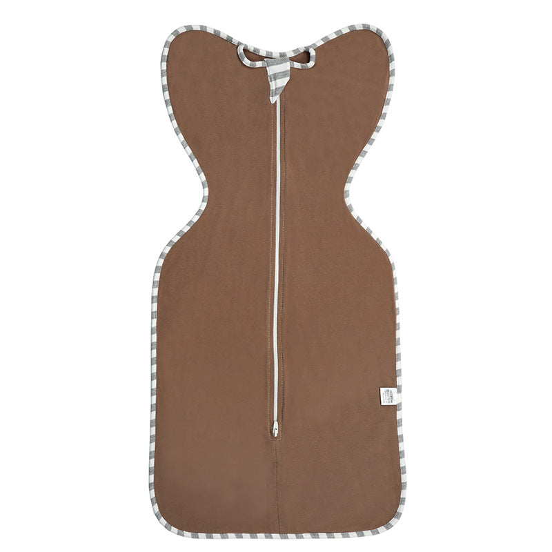 Baby swaddled surrender style newborn sleeping bag, pure cotton.