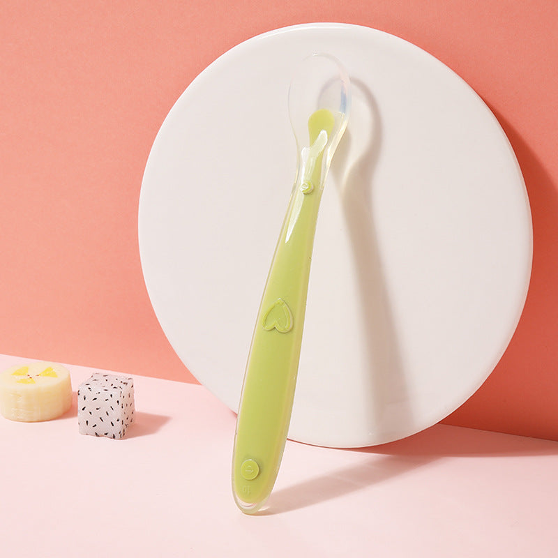 Baby soft-tipped silicone feeding spoon